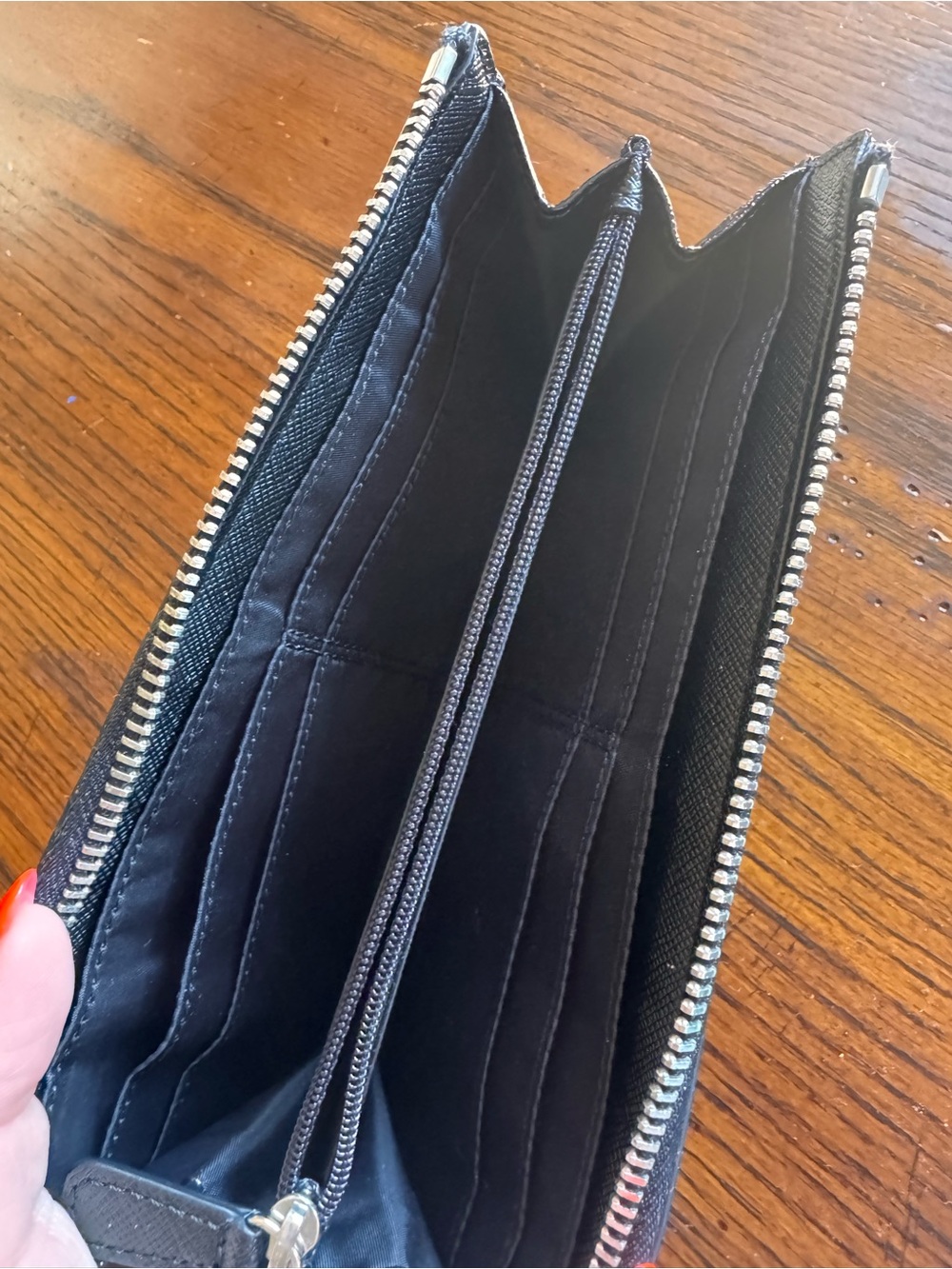 Coach Signature Continental Wallet in Black and Gray - Picture 2 of 3